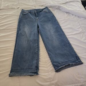 Wide Leg Blue Denim Jeans